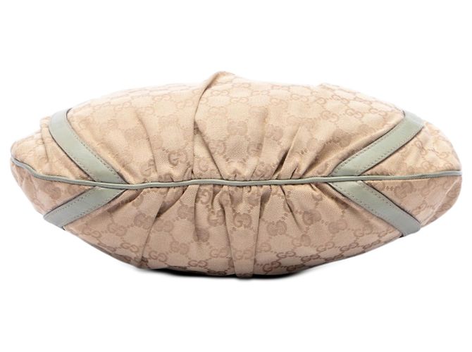 Borsa a tracolla Gucci Abbey in tela GG beige con anello a D - vista 3