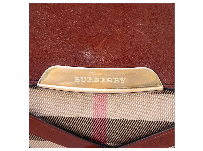 Borsa a tracolla Abbott in pelle marrone e tela House Check di Burberry - vista 5