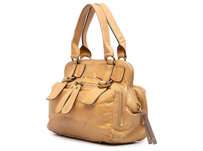 Bolsa Tote Bay em couro de bezerro acolchoado marrom Chloé Caramelo - vista 2