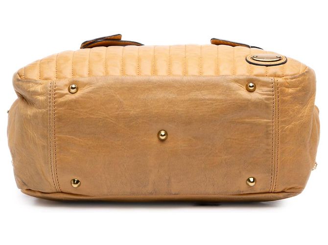 Bolsa Tote Bay em couro de bezerro acolchoado marrom Chloé Caramelo - vista 3