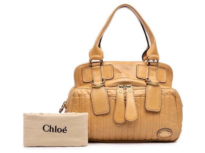 Bolsa Tote Bay em couro de bezerro acolchoado marrom Chloé Caramelo - vista 7
