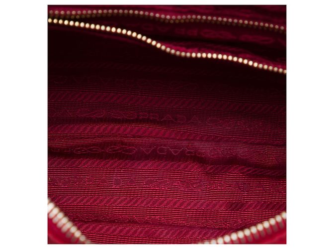 Bolso bandolera Prada Red Saffiano Trimmed Tessuto Chain Roja - vista 4