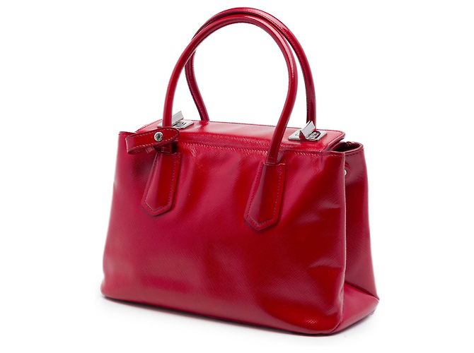 Prada Red Small Saffiano Vernice Turnlock Twin Satchel Rosso - vista 2