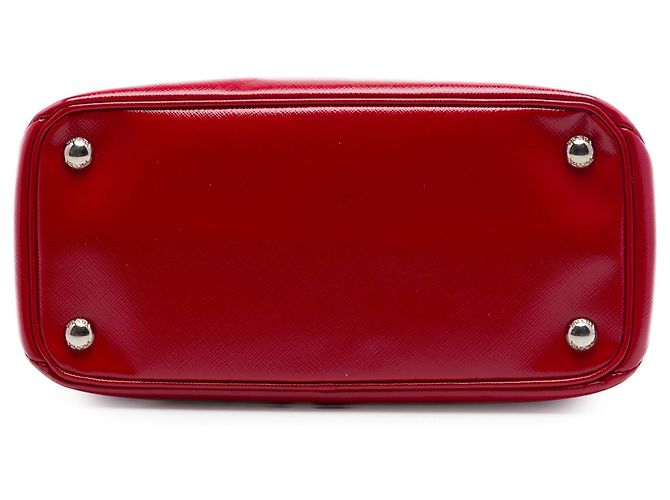 Prada Red Small Saffiano Vernice Turnlock Twin Satchel Rosso - vista 3
