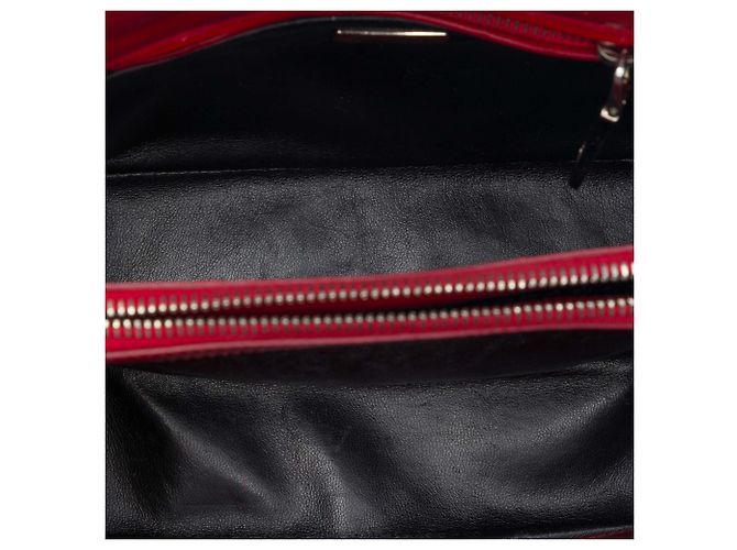 Prada Red Small Saffiano Vernice Turnlock Twin Satchel Rosso - vista 4