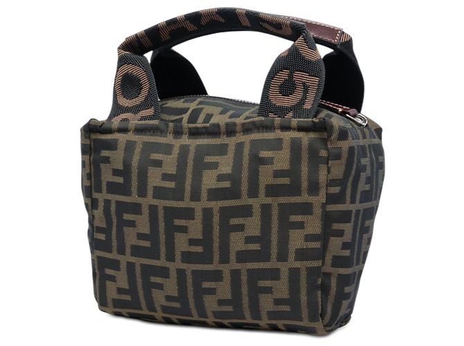 Borsa a mano Mini Zucca in tela marrone Fendi - vista 2