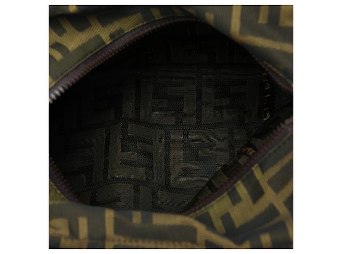 Borsa a mano Mini Zucca in tela marrone Fendi - vista 4