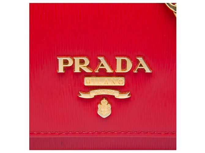 Portafoglio con catena Prada Red Vitello Move - vista 5