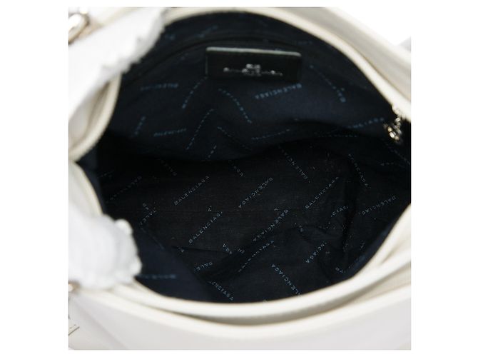 Borsa shopper Balenciaga in pelle morbida bianca Bianco Bianco sporco - vista 4