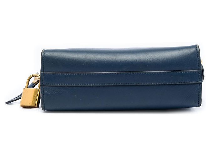 Prada Borsa a tracolla Esplanade in pelle di vitello City Calf Greca con finiture Saffiano blu media - vista 3