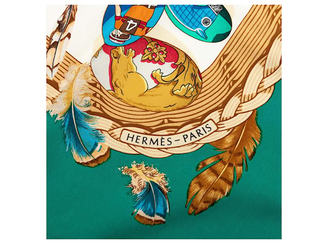 Sciarpa in seta Hermès White Couvee d Hermes 90 - vista 3