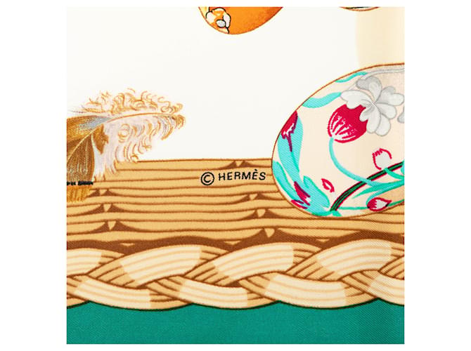 Sciarpa in seta Hermès White Couvee d Hermes 90 - vista 4