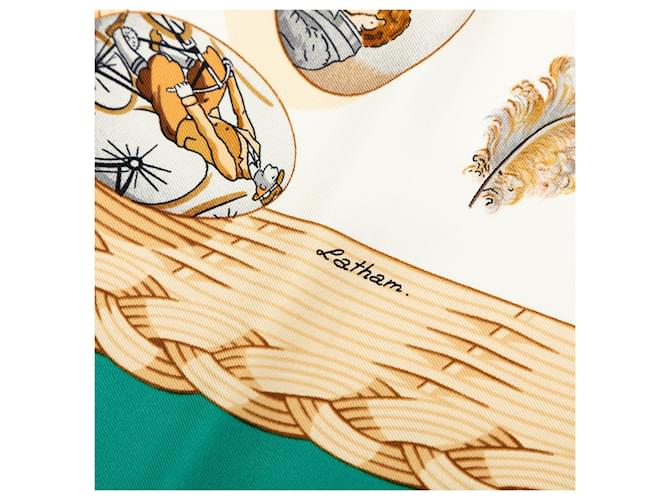 Sciarpa in seta Hermès White Couvee d Hermes 90 - vista 6