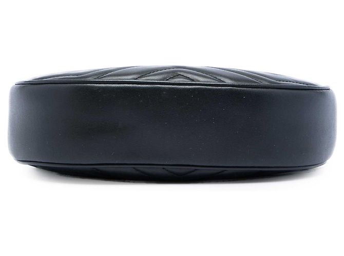 Bolsa Meia Lua Gucci Black Mini GG Marmont Matelasse em couro de bezerro - vista 3