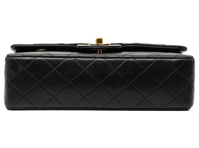 Chanel Black Small Classic Lambskin Double Flap Schwarz - Ansicht 3
