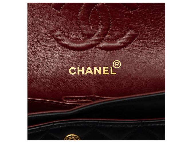 Chanel Black Small Classic Lambskin Double Flap Schwarz - Ansicht 5