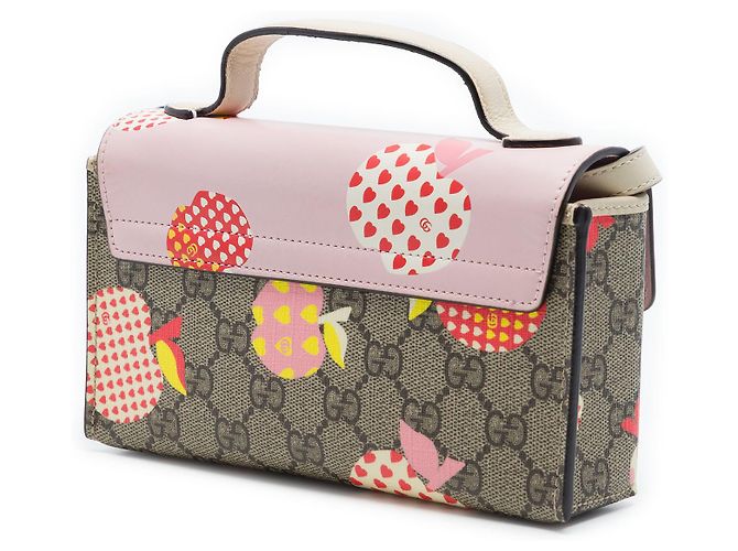 Borsa Gucci Beige Mini GG Supreme Monogram Les Pommes Padlock - vista 2