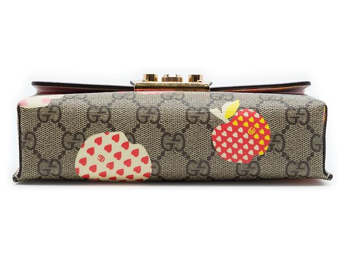 Borsa Gucci Beige Mini GG Supreme Monogram Les Pommes Padlock - vista 3