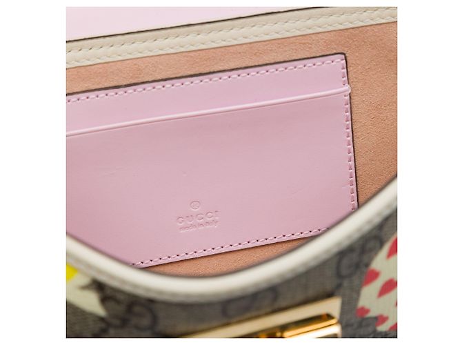 Borsa Gucci Beige Mini GG Supreme Monogram Les Pommes Padlock - vista 5