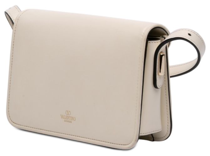 Borsa a tracolla Valentino in pelle marrone VLogo Beige - vista 2