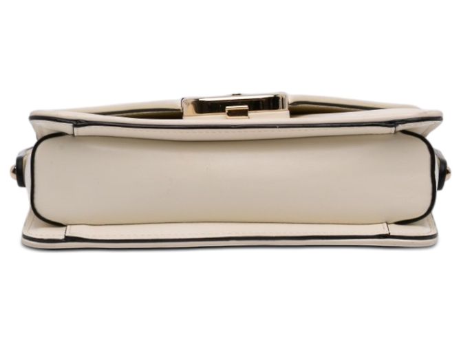Borsa a tracolla Valentino in pelle marrone VLogo Beige - vista 3