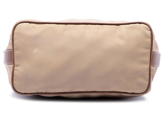 Borsa a tracolla Prada Brown Saffiano Trimmed Tessuto Marrone Marrone chiaro - vista 3