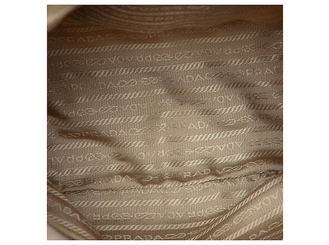 Borsa a tracolla Prada Brown Saffiano Trimmed Tessuto Marrone Marrone chiaro - vista 4