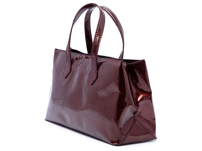 Louis Vuitton Red Monogram Vernis Wilshire PM Rosso Bordò - vista 2