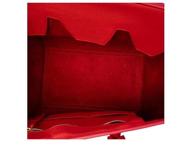 Céline Tote Celine em couro de bezerro de grão médio vermelho - vista 4