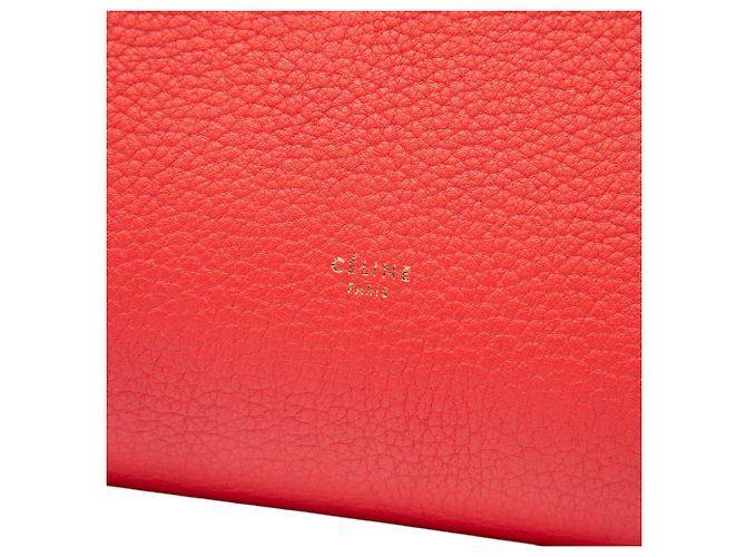 Céline Tote Celine em couro de bezerro de grão médio vermelho - vista 5