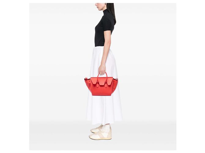Céline Tote Celine em couro de bezerro de grão médio vermelho - vista 6