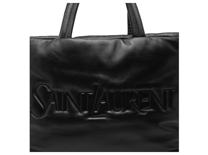 Tote in pelle di agnello nera puffer Saint Laurent Nero - vista 6