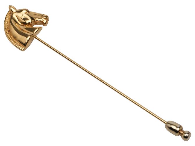 Spilla Cavallo Hermès Bijouterie Fantaisie Placcata Oro D'oro - vista 2