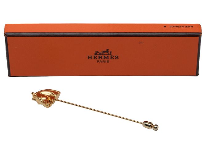 Spilla Cavallo Hermès Bijouterie Fantaisie Placcata Oro D'oro - vista 4