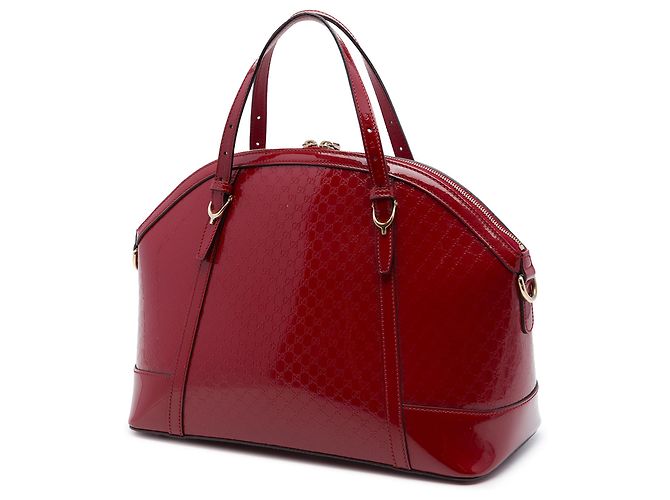 Borsa Gucci Red Large Microguccissima in vernice Nice Dome Rosso - vista 2