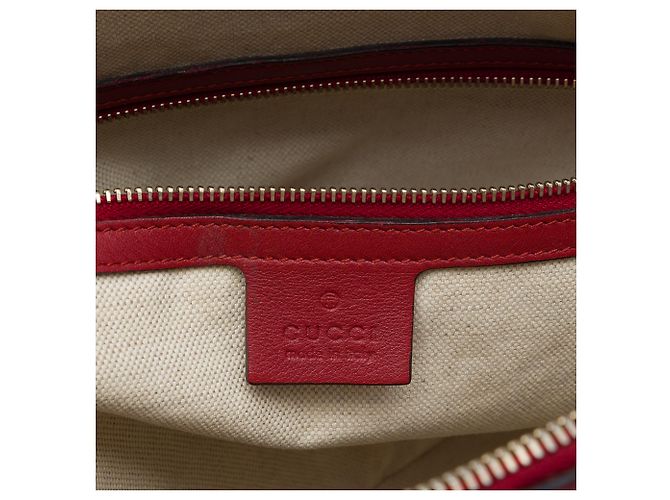 Borsa Gucci Red Large Microguccissima in vernice Nice Dome Rosso - vista 5