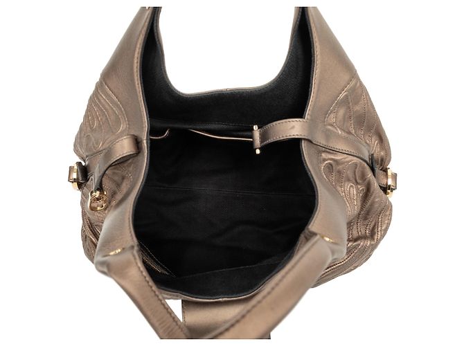 Bulgari Borsa Chandra in pelle metallizzata marrone Bvlgari Bronzo - vista 4