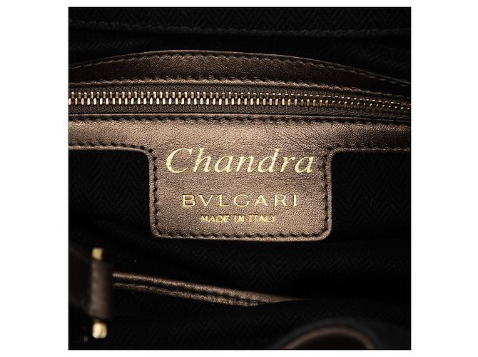 Bulgari Borsa Chandra in pelle metallizzata marrone Bvlgari Bronzo - vista 5