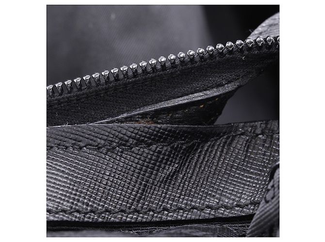Prada Black Saffiano Trimmed Tessuto Reisetasche Schwarz - Ansicht 17