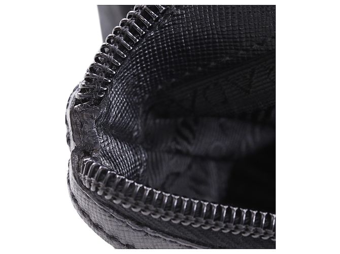 Prada Black Saffiano Trimmed Tessuto Reisetasche Schwarz - Ansicht 20