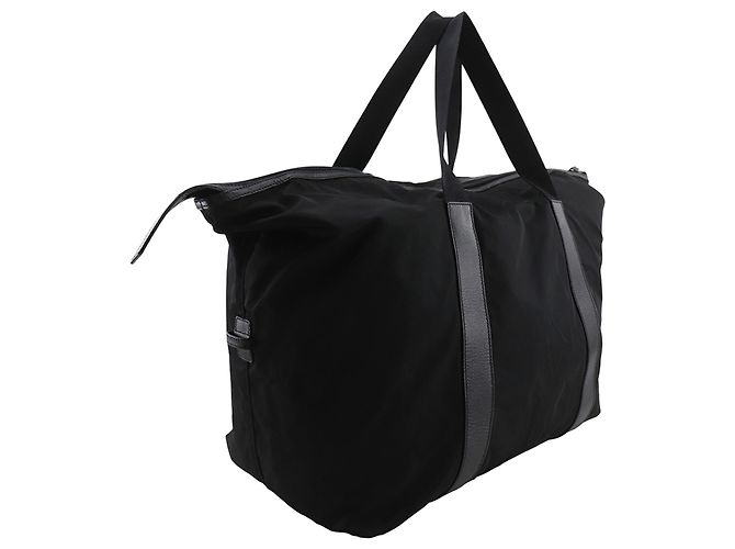 Prada Black Saffiano Trimmed Tessuto Reisetasche Schwarz - Ansicht 3