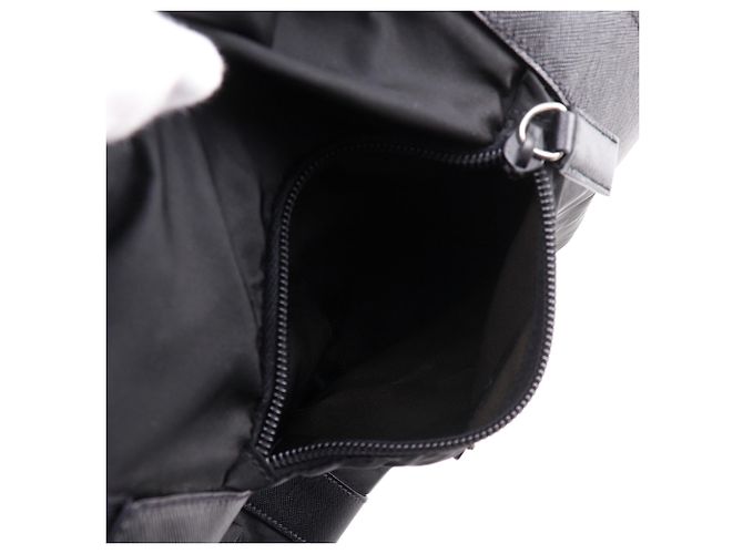 Prada Black Saffiano Trimmed Tessuto Reisetasche Schwarz - Ansicht 5