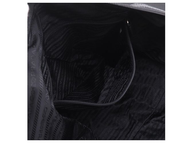 Prada Black Saffiano Trimmed Tessuto Reisetasche Schwarz - Ansicht 6