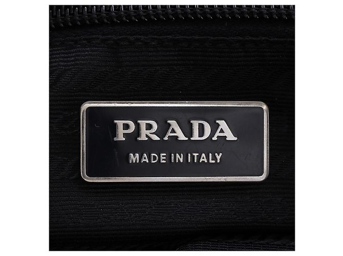 Prada Black Saffiano Trimmed Tessuto Reisetasche Schwarz - Ansicht 7