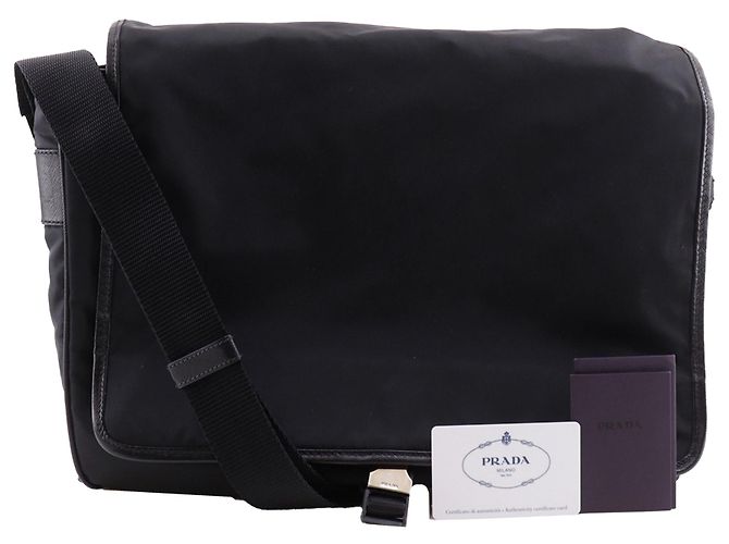 Bolsa Messenger Prada Black Tessuto com fivela Preto - vista 17