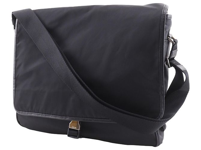 Bolsa Messenger Prada Black Tessuto com fivela Preto - vista 2