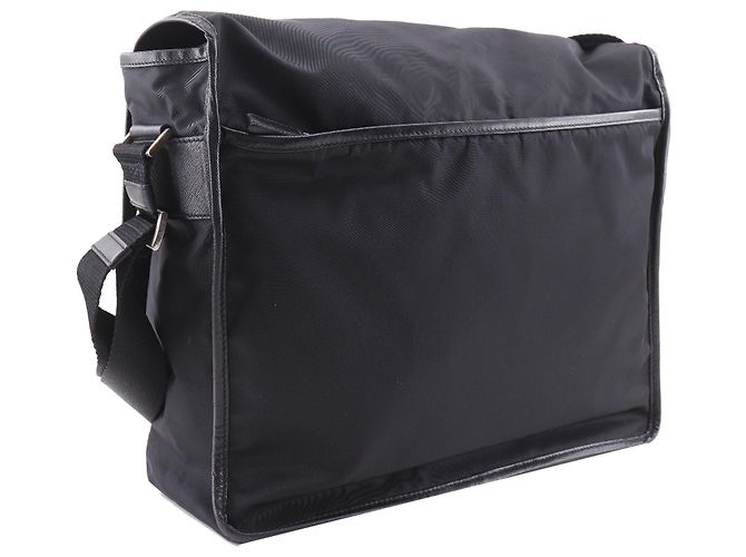 Bolsa Messenger Prada Black Tessuto com fivela Preto - vista 3