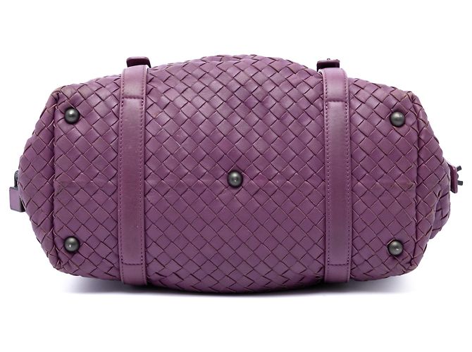 Borsa a tracolla Bottega Veneta Montaigne in nappa Intrecciato viola - vista 3