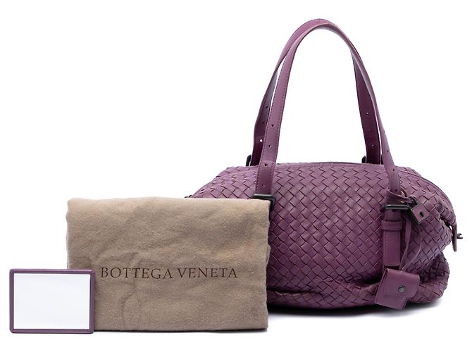 Borsa a tracolla Bottega Veneta Montaigne in nappa Intrecciato viola - vista 7