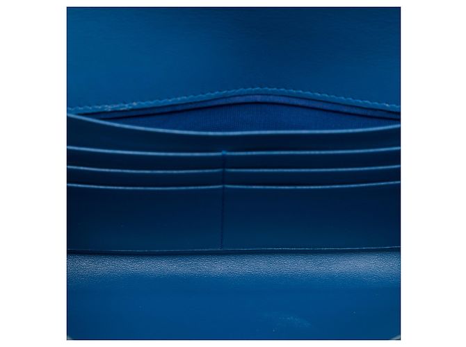Portefeuille avec chaîne Prada Blue Saffiano Lux Bleu - vue 4
